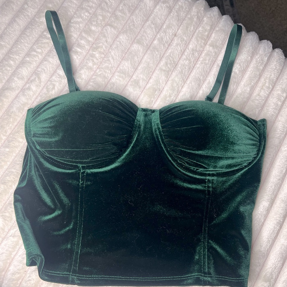 Green tank with padded bra size Xl